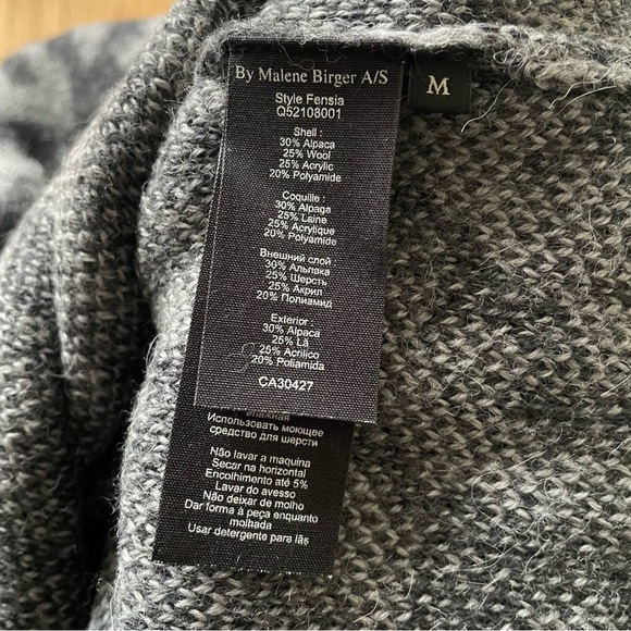By Malene Birger Soft Jacquard Fensia Dark Grey Melange Alpaca Wool Pullover M - Picture 7 of 9
